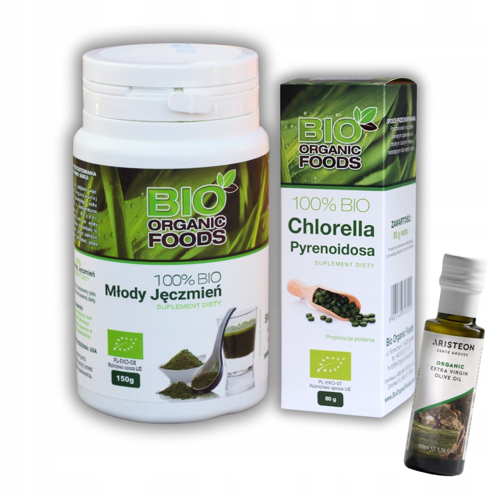 Levně Mladý ječmen Bio 150 g Chlorella Pyrenoidosa Bio 80 g sada