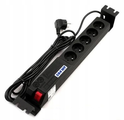 Rozvodný panel Acar 504 Wf 3m Rack 5x230V včetně vaničky 1,5U pro 19“ s pře