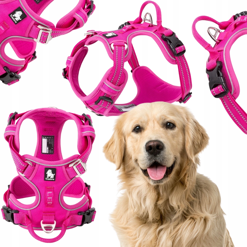 Levně Postroje Pro Psa Nastavitelné Truelove Front Line Premium Silné Růžové XL
