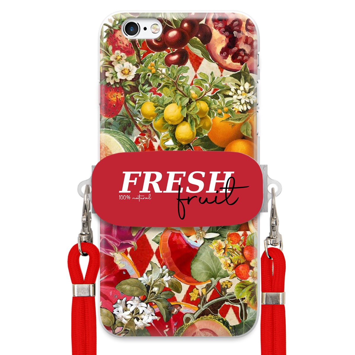 Puzdro pre iPHONE 6 Plus Červené vodítko držiak Fresh Fruit Ovocie