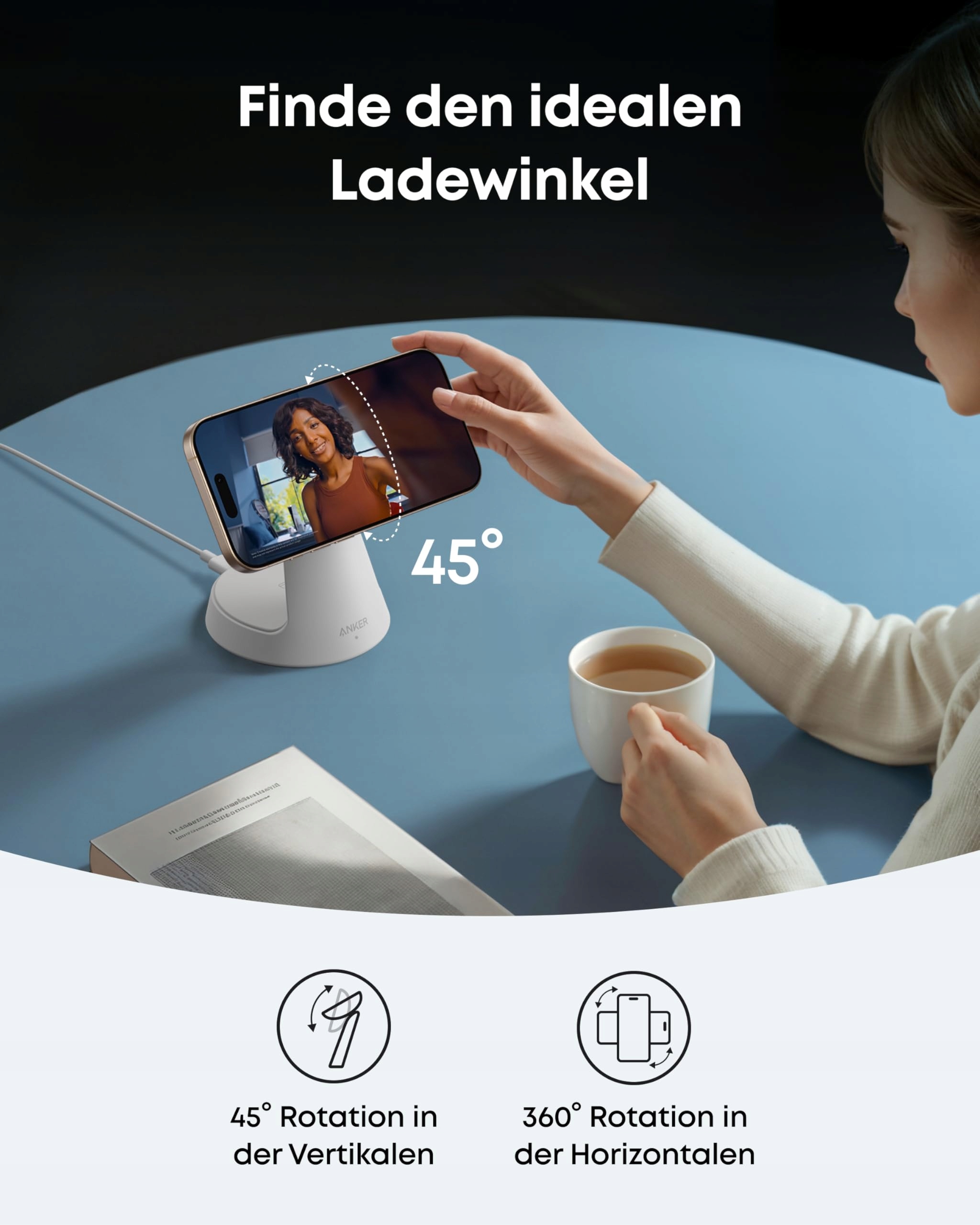 ANKER MagGo 3w1 Ładowarka MagSafe iPhone Apple Watch AirPods Qi2 — miniatura 7