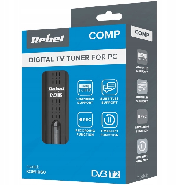 ТБ-тюнер DVB-T2 FM DAB + для ноутбука комп'ютер стандартний USB DVB-T, DVB-C, DVB-T2