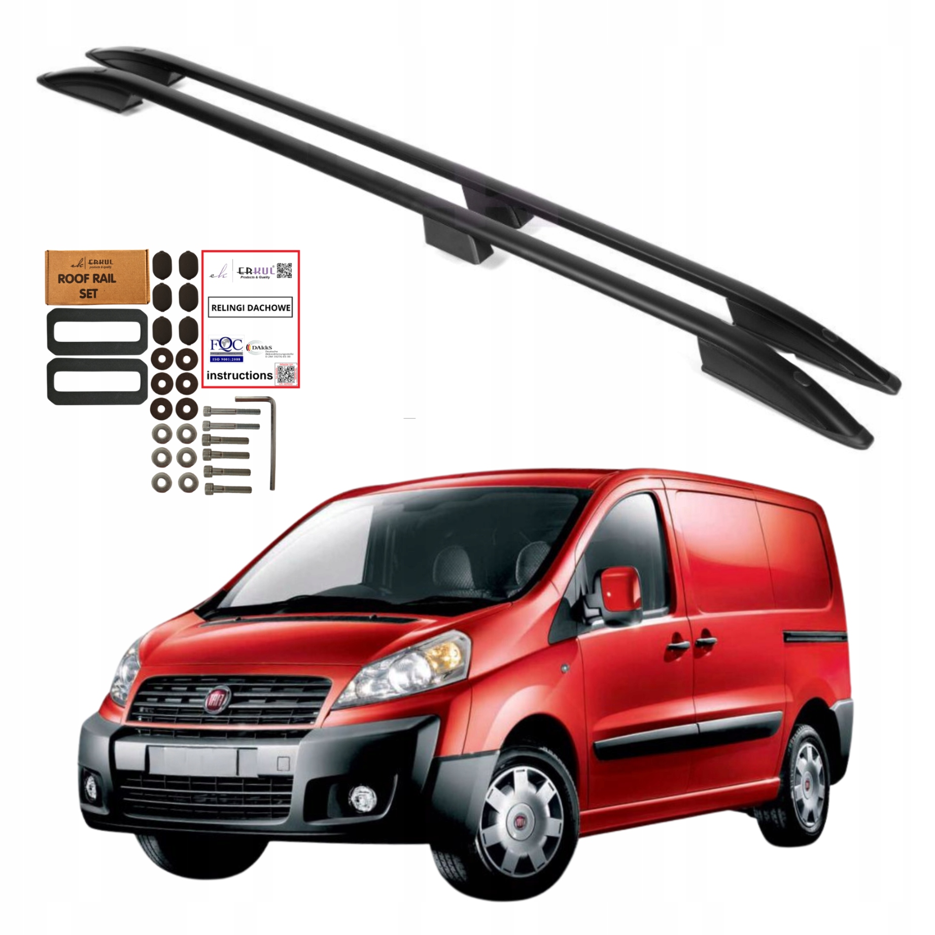 Střešní nosiče Fiat Scudo Citoren Jumpy Peugeot Expert L2 2006-2017 Černé