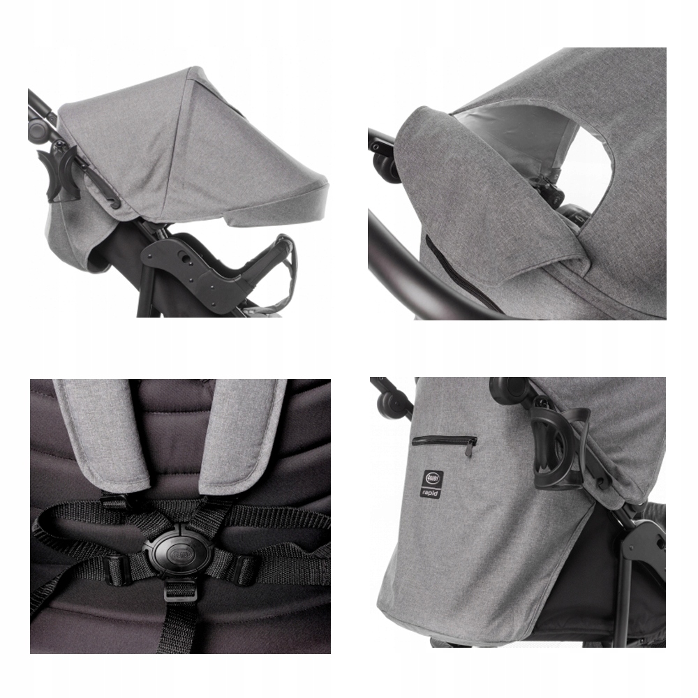 Wózek Spacerowy 4Baby RAPID| Melange GREY Marka 4BABY
