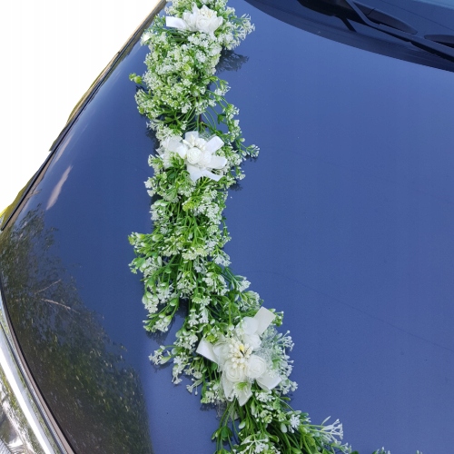

Dekoracja samochodu ozdoby na auto do ślubu krem