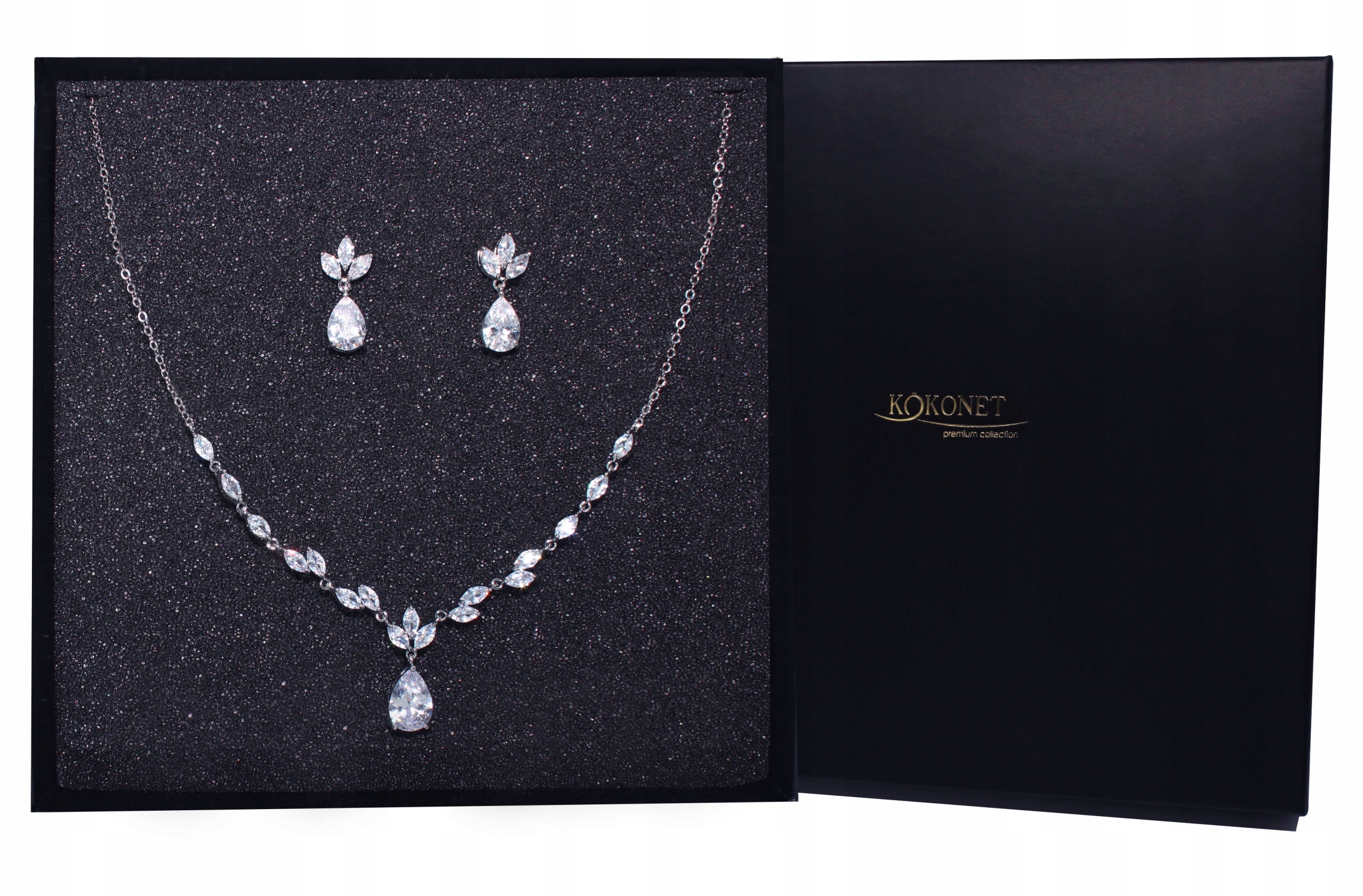 Svatební sada komplet šperků náhrdelník náušnice stříbro Jemný