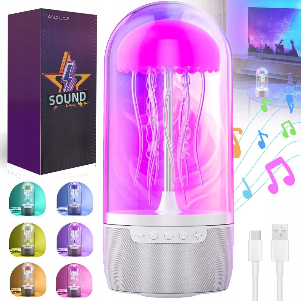 Led Medúzové Světlo S Bluetooth Reproduktorem Je Vhodné Do Ložnice I Obývacího Pokoje