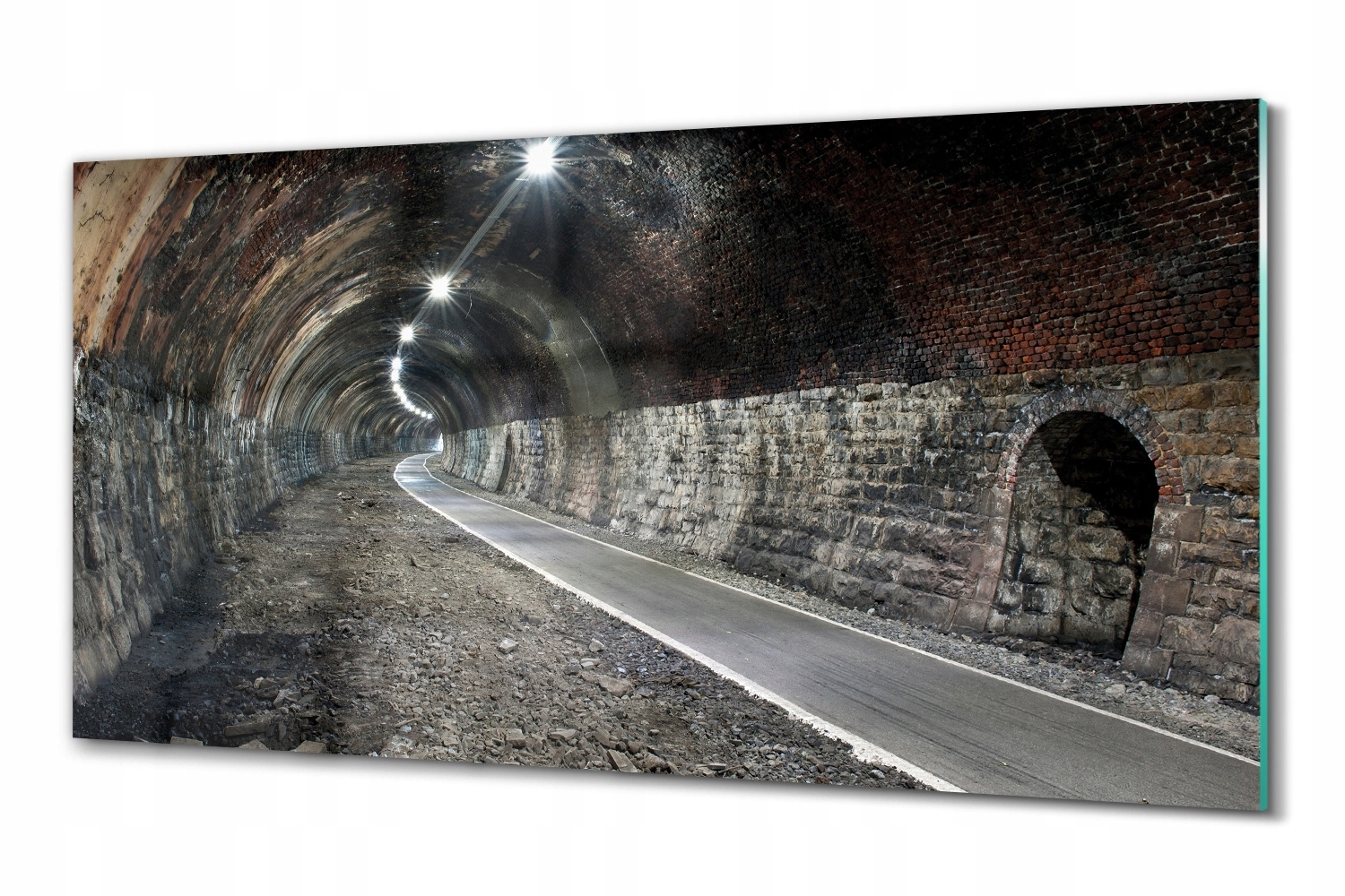 Foto na skle na stenu Tunel vlak cesta 100x50