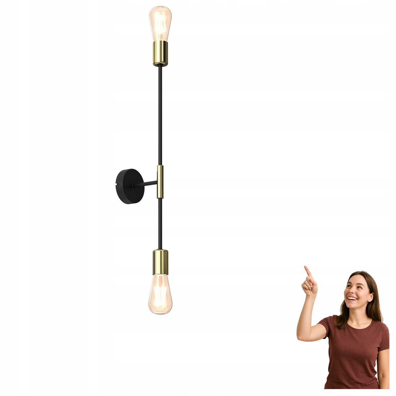 Minimalistické nástěnné svítidlo pro dvě žárovky Flame 3905 Luminex