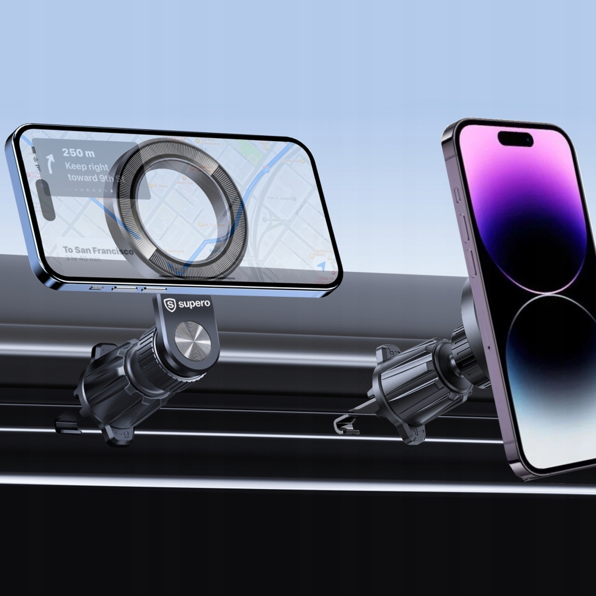 Uchwyt samochodowy do MagSafe do - iPhone 12 13 14 Kolor czarny