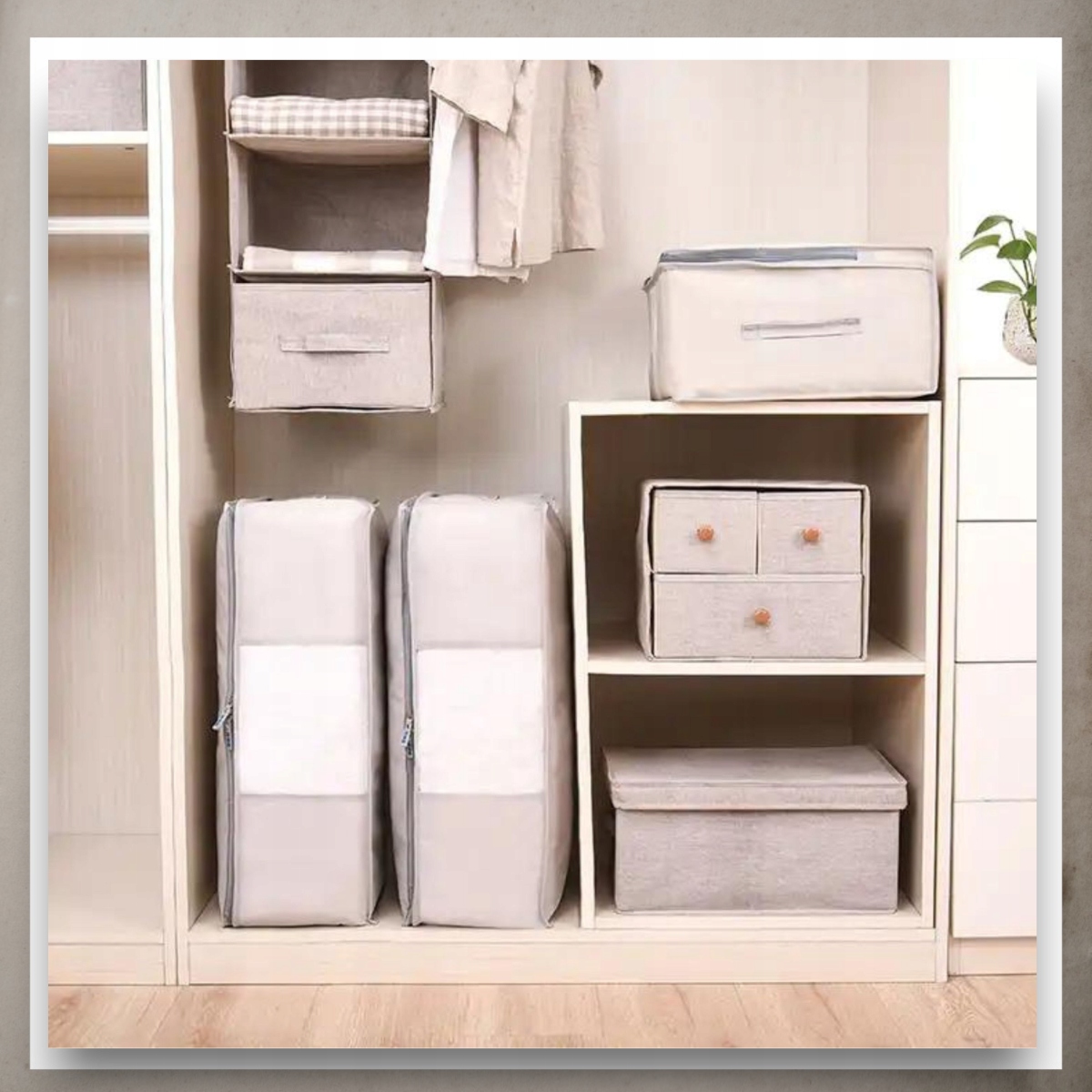 Pokrowiec na pościel pod łóżko pojemnik na ubrania torba szary XL Marka inna