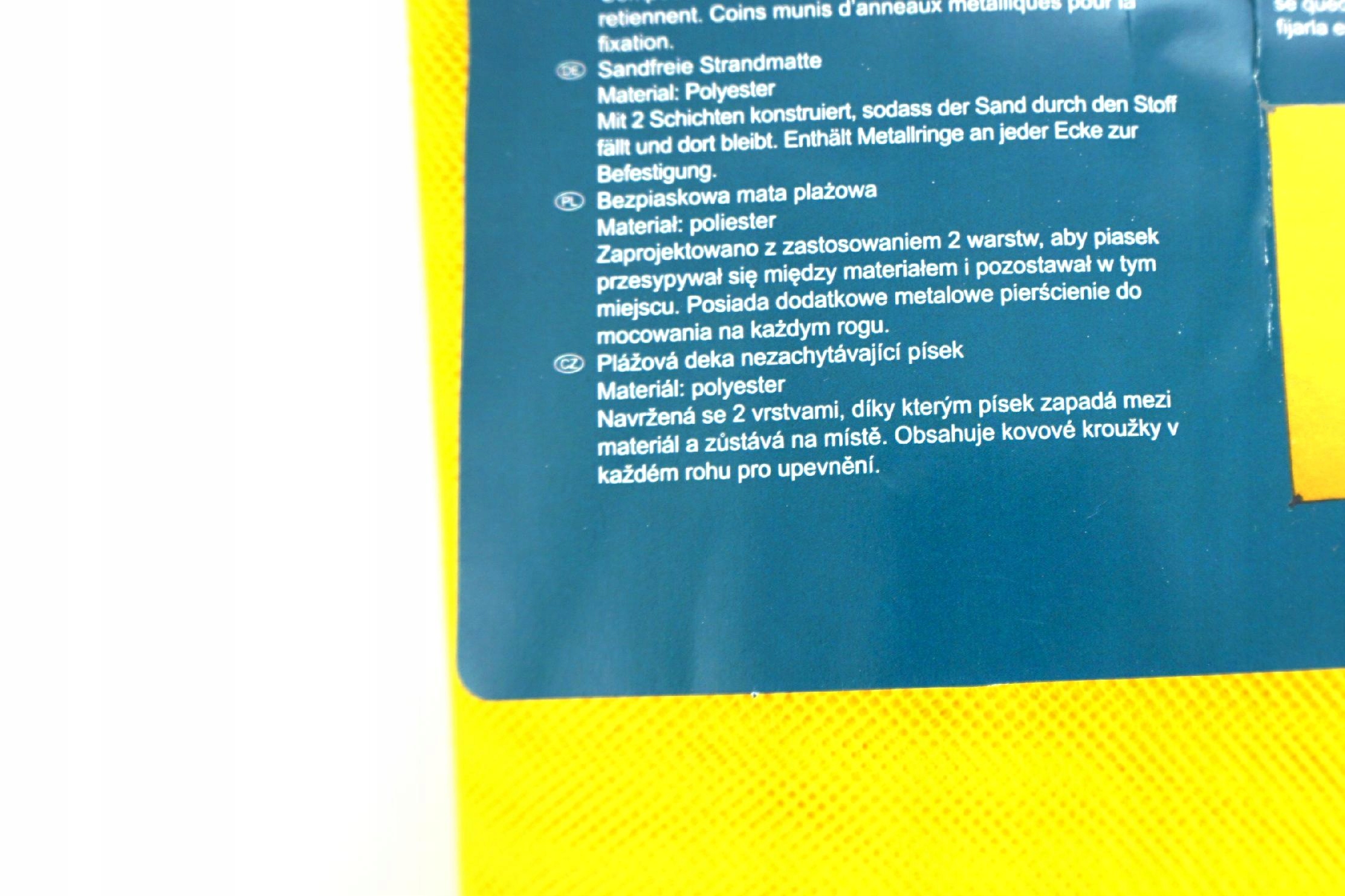 KOC PLAŻOWY BEZPIASKOWY, NOWOŚĆ SUPER FANTASTYCZNY Długość (cm) 200