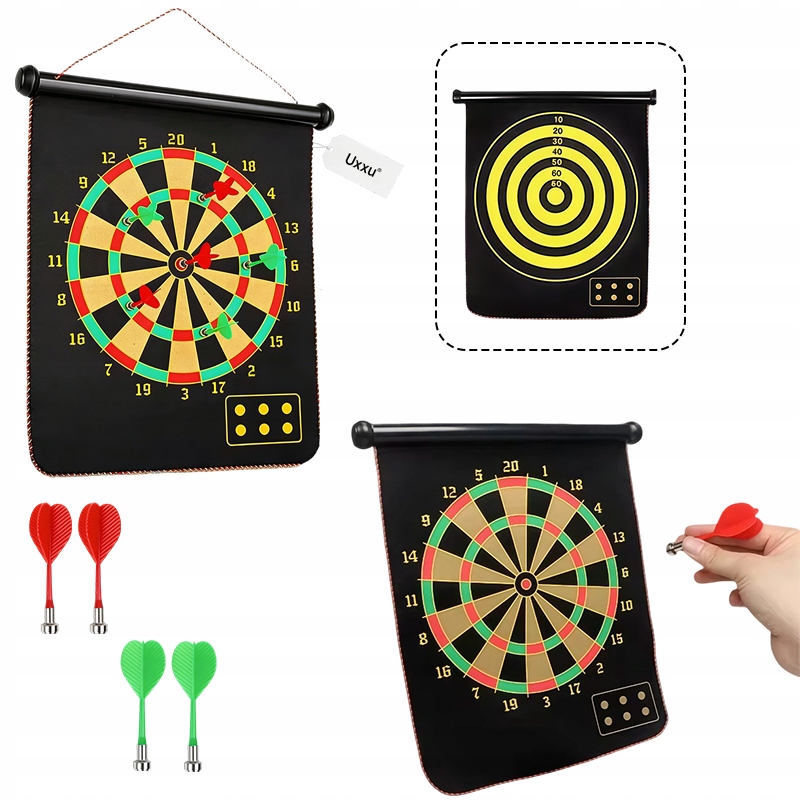 MAGNETYCZNE DART GRA DUŻA BEZPIECZNE RZUTKI LOTKI PIŁKI TARCZA 12Rzutek+Hak