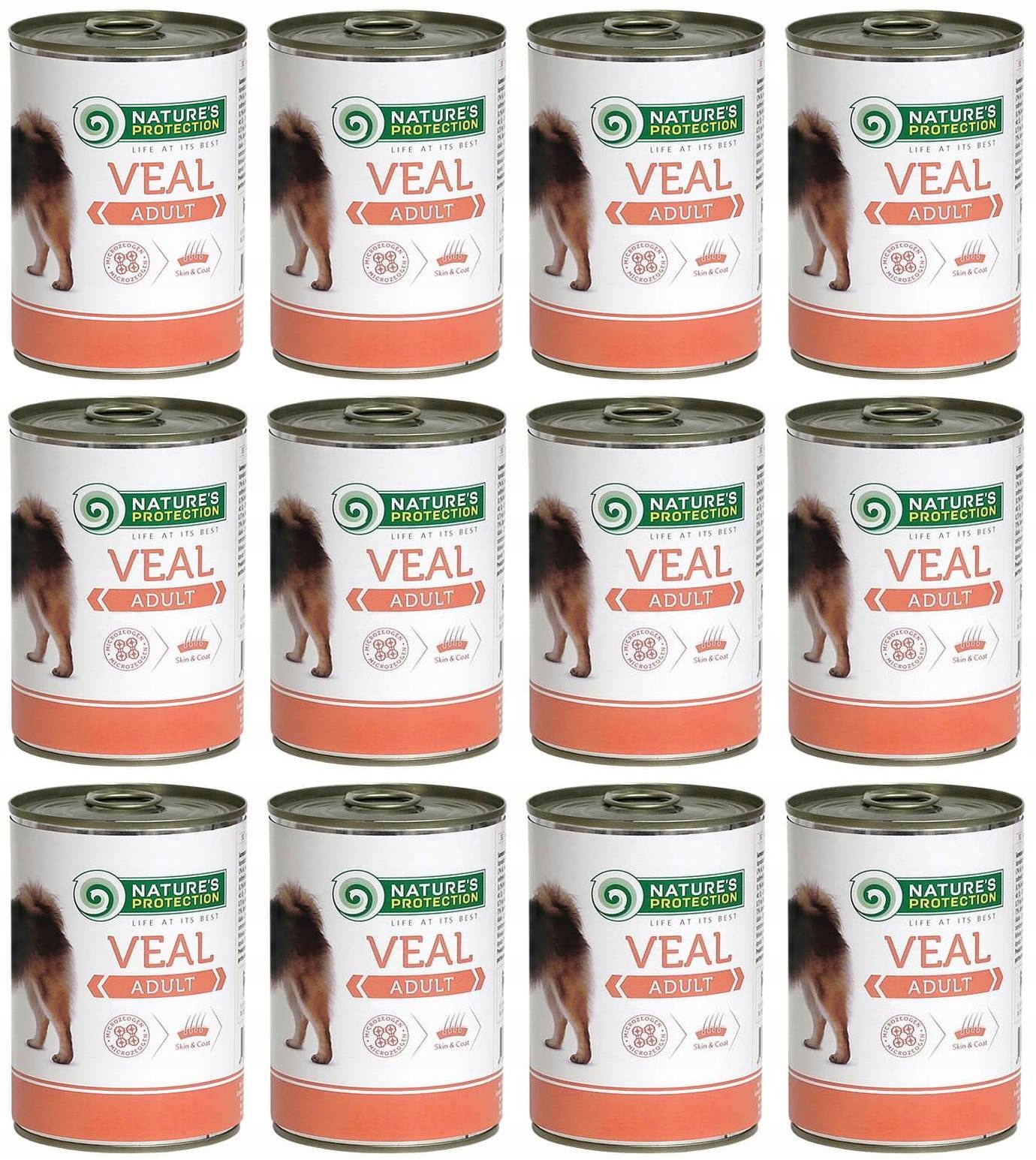 Levně Nature's Protection Adult Veal Telecí 12 x 400 mokré krmivo pro psy