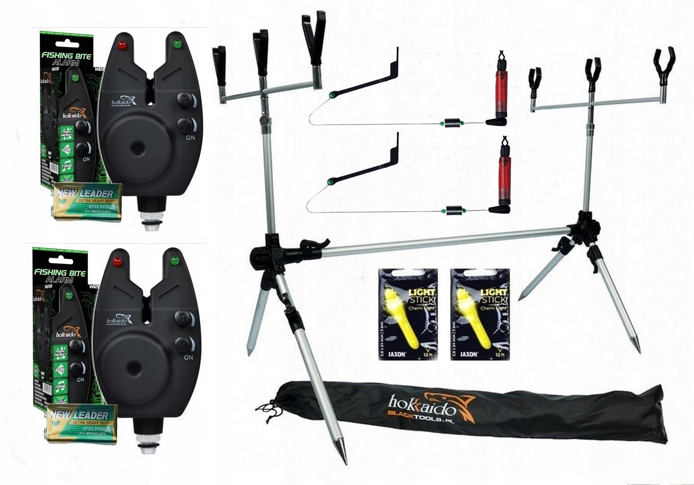 Rod Pod +4 Sygnalizatory Zestaw Stojak Wedkarski Zestaw karpiowy Stanowisko