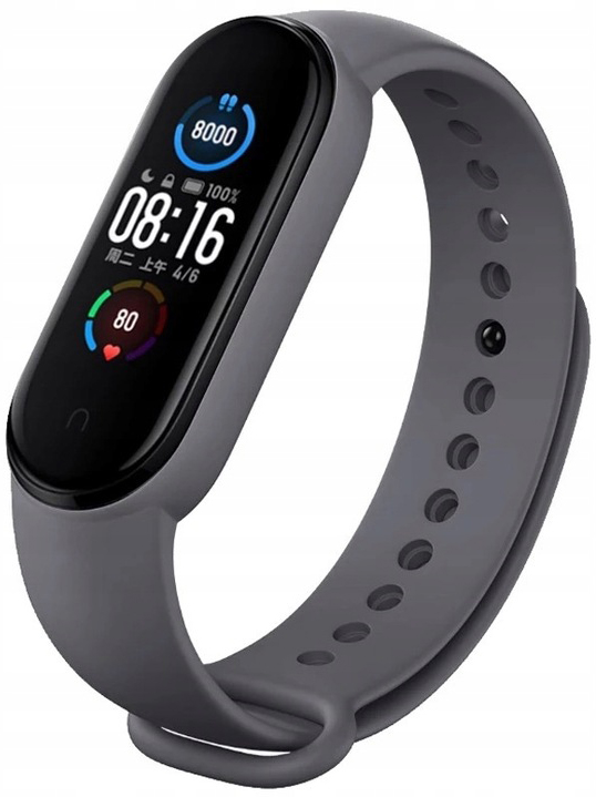 PASEK DO XIAOMI MI BAND 5 / XIAOMI MI BAND 6 OPASKA ZAMIENNA - CIEMNOSZARY