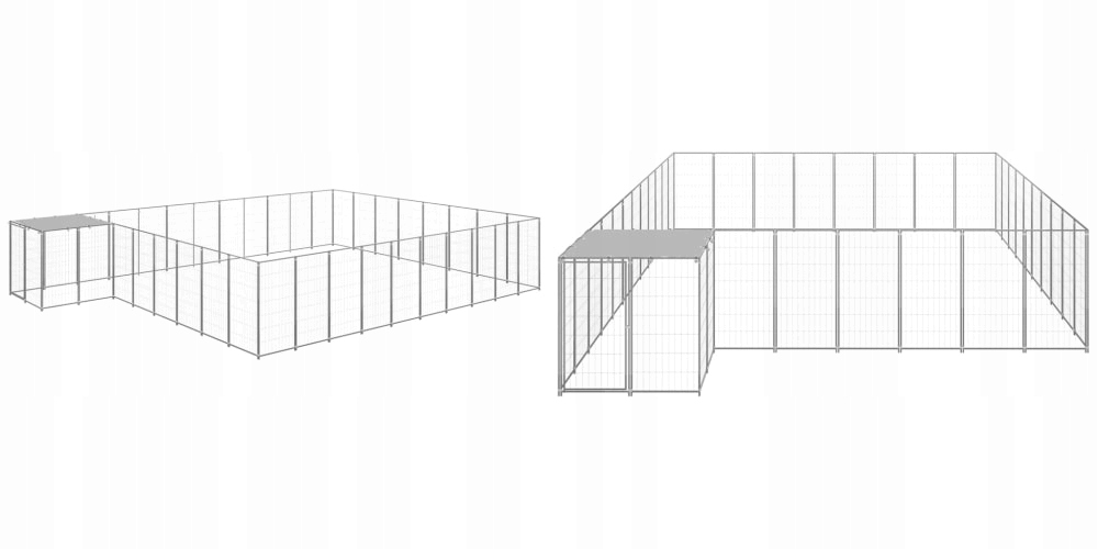 Levně Stříbrná Kotec pro psa, 41 m², 25, ocelová