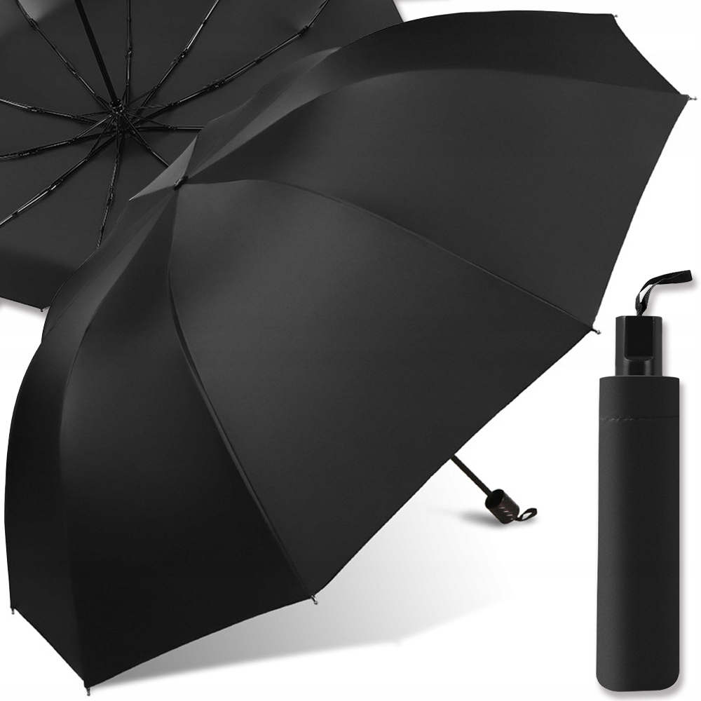 GIGA DUŻY PARASOL PARASOLKA XXL SKŁADANY UNISEX 130CM + POKROWIEC