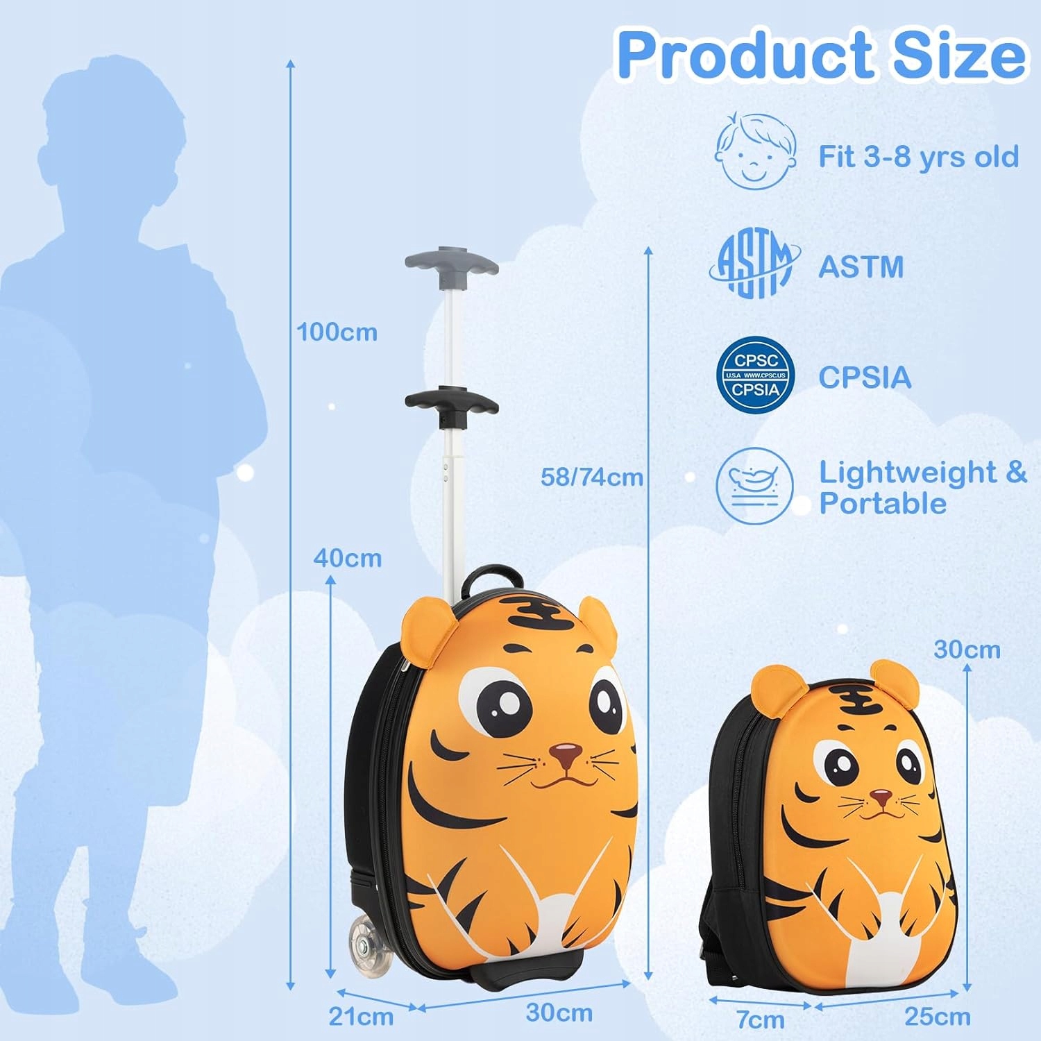 2 zestawy walizek dziecięcych z plecakiem europejskiego tygrysa Kod producenta CO21120ZXFR