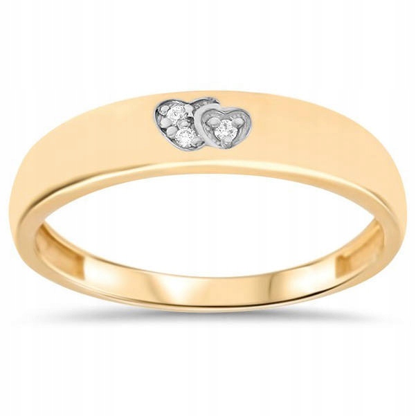 

Piękny złoty pierścionek zaręczynowy 585 Serce