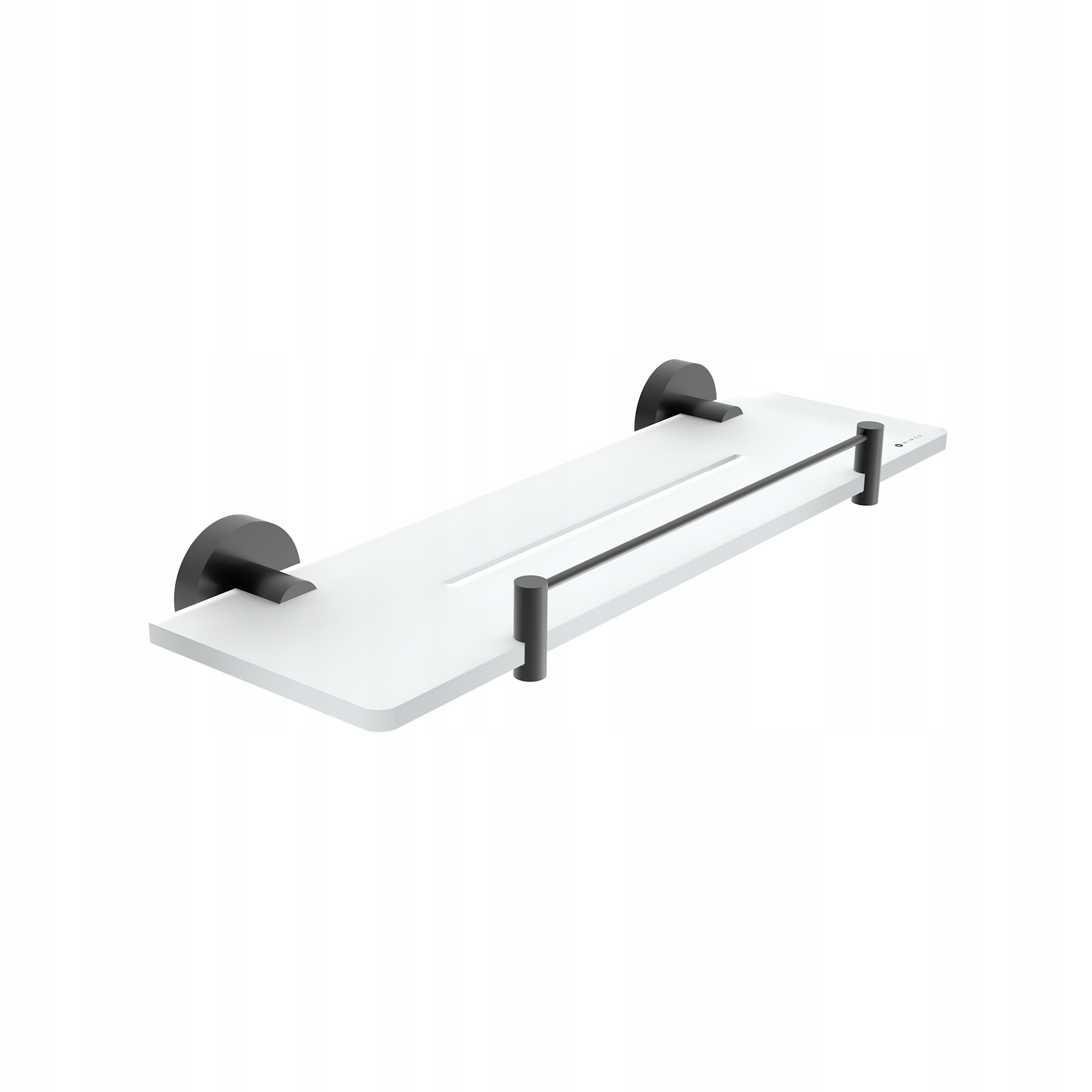 Nimco Unix Čierna polica do kúpeľne z plexi 40 cm ohrádka Unc X440-X-90