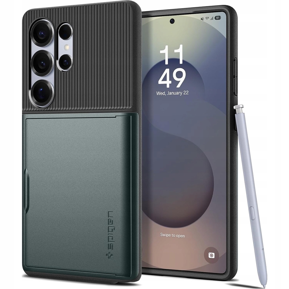 Etui do Galaxy S25 Ultra, Spigen Slim Armor Cs, schowek na karty, plecki