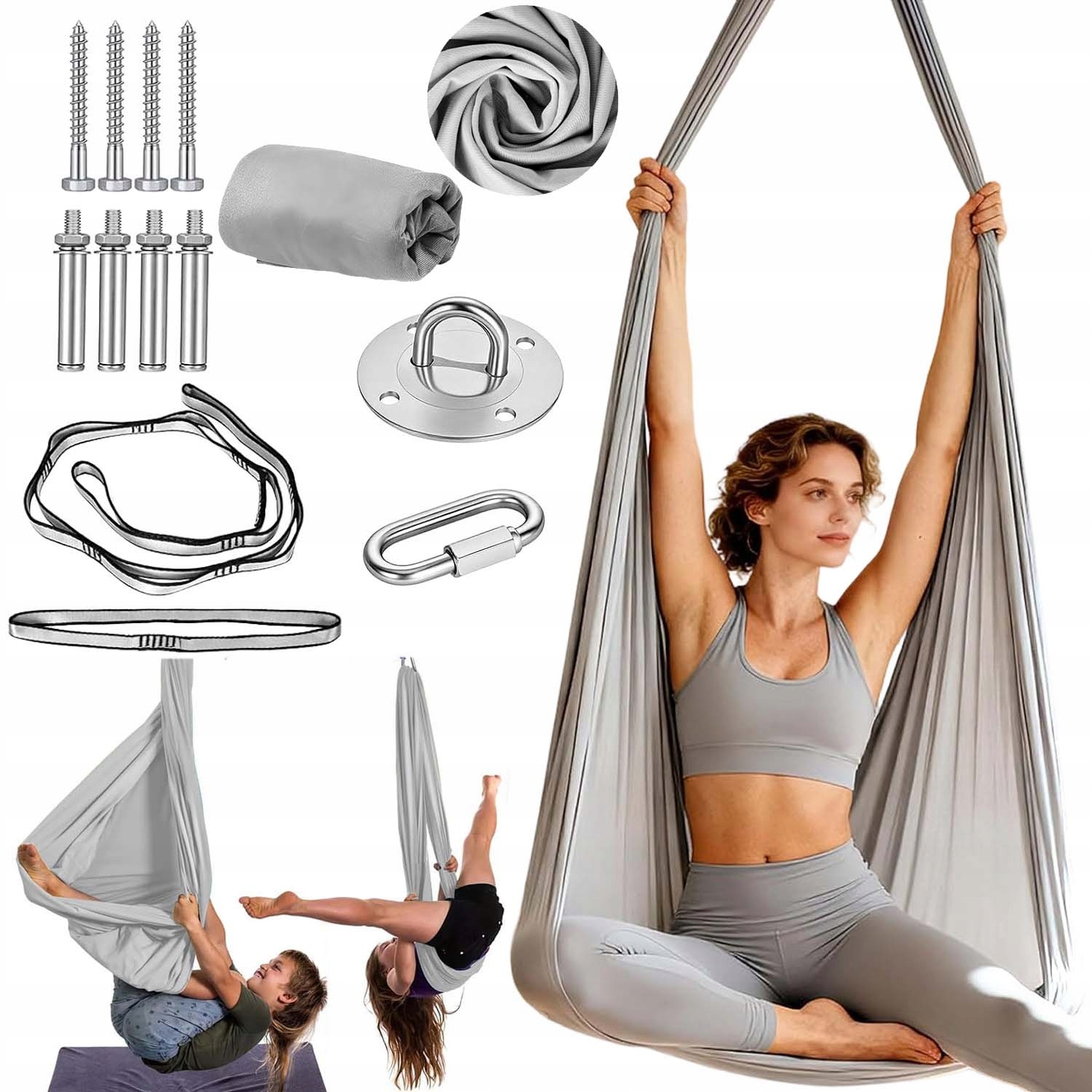 Huśtawka Sensoryczna Dla Dzieci, Hamak Wielofunkcyjny Nośność 200KG 280CM