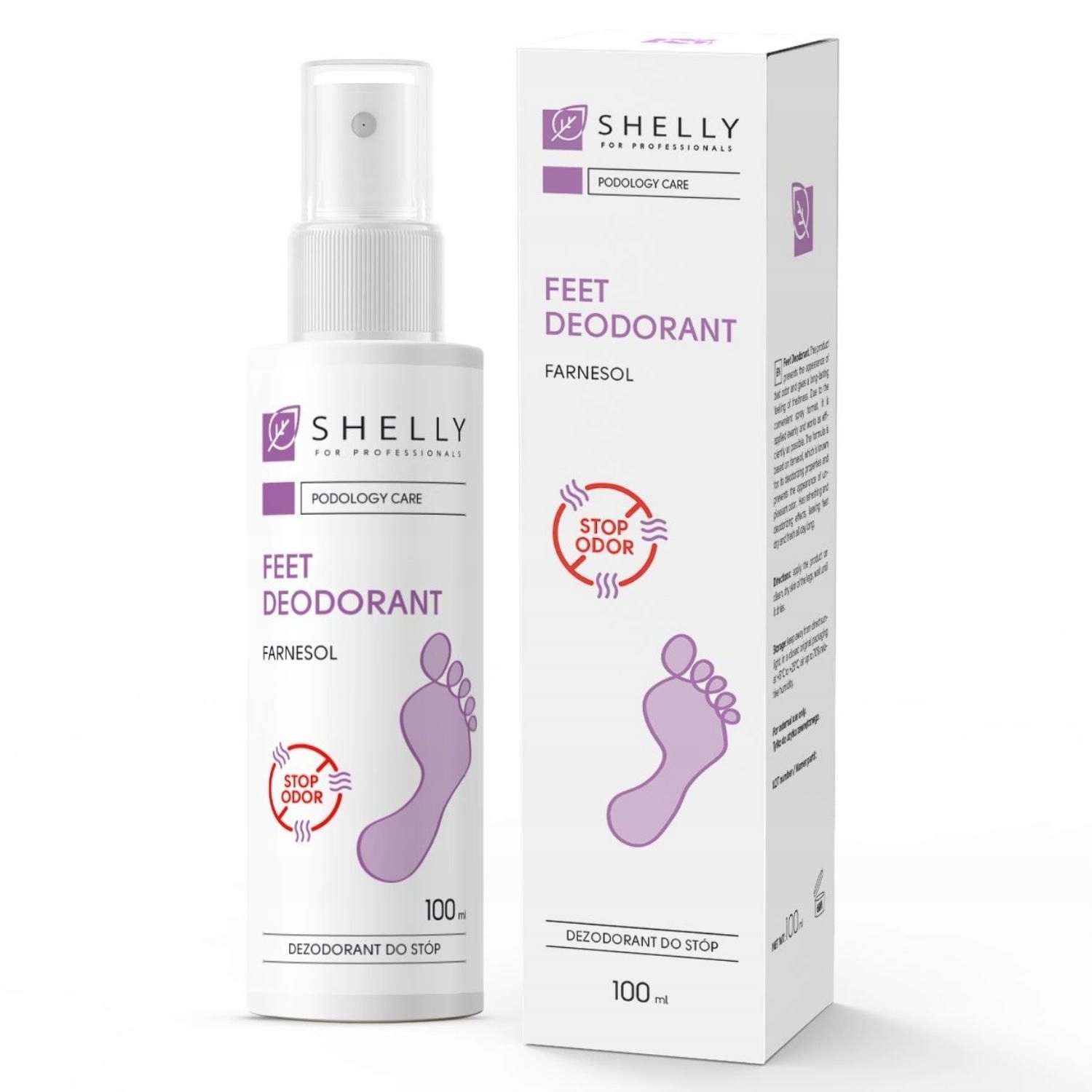 Dlouhodobě působící deodorant na nohy s farnesolem Shelly 100 ml, svěžest