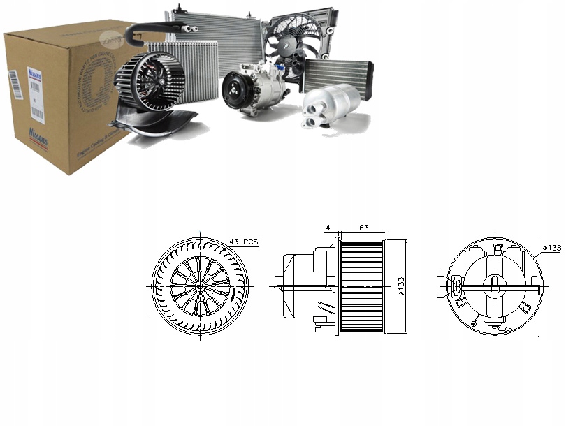 Ventilátor Ventilátoru Nissens 30767008 31267505 8623