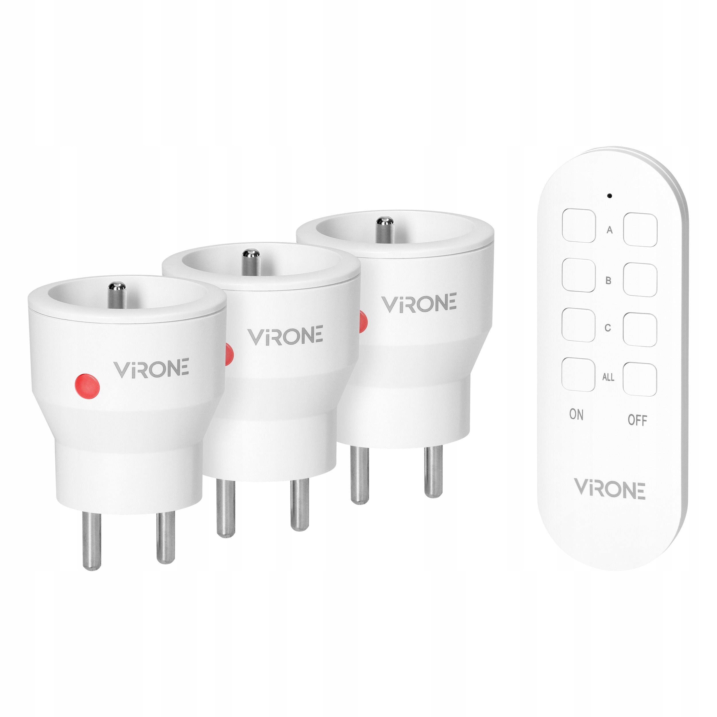 2 x Virone RS-8 3 zásuvky dálkově ovládané bezdrátové dálkové ovládání vypínač