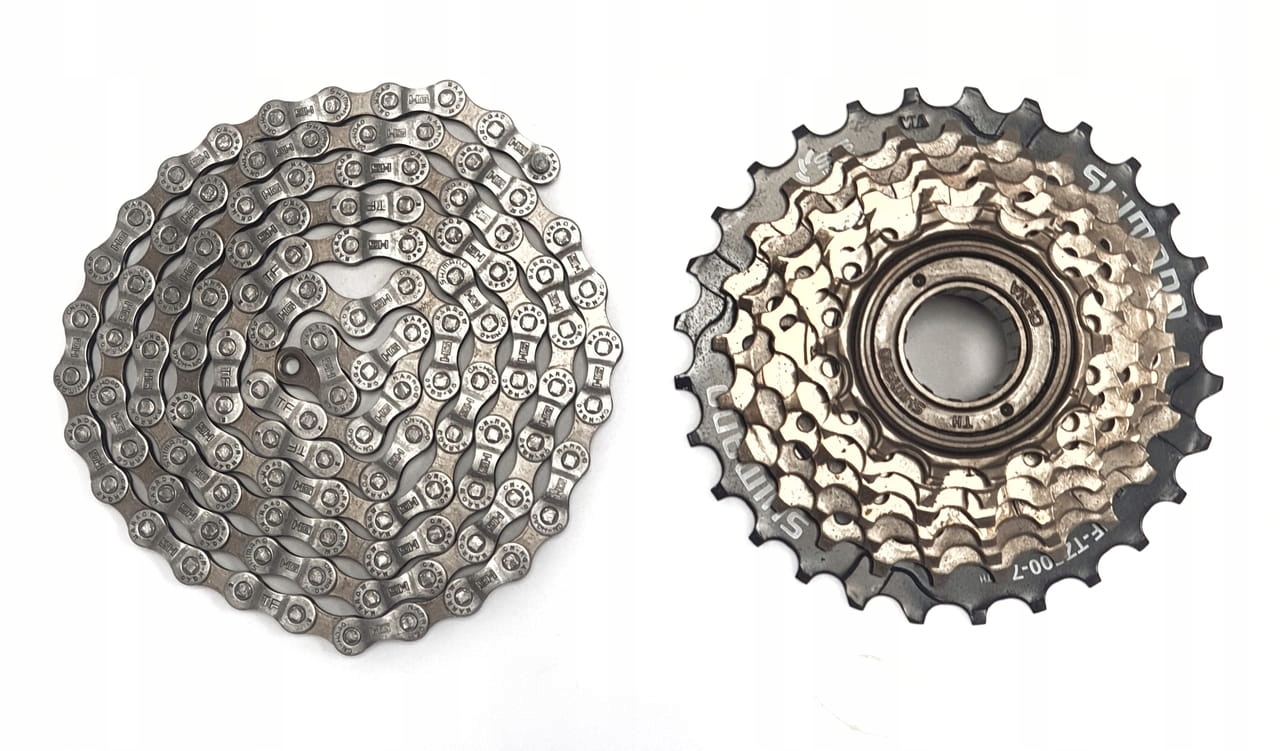 Wolnobieg Shimano MF-TZ-500-7 rzędowy ZĘBATKA 14-28 ORYGINAL + ŁAŃCUCH HG40 Grupa osprzętu Shimano Tourney