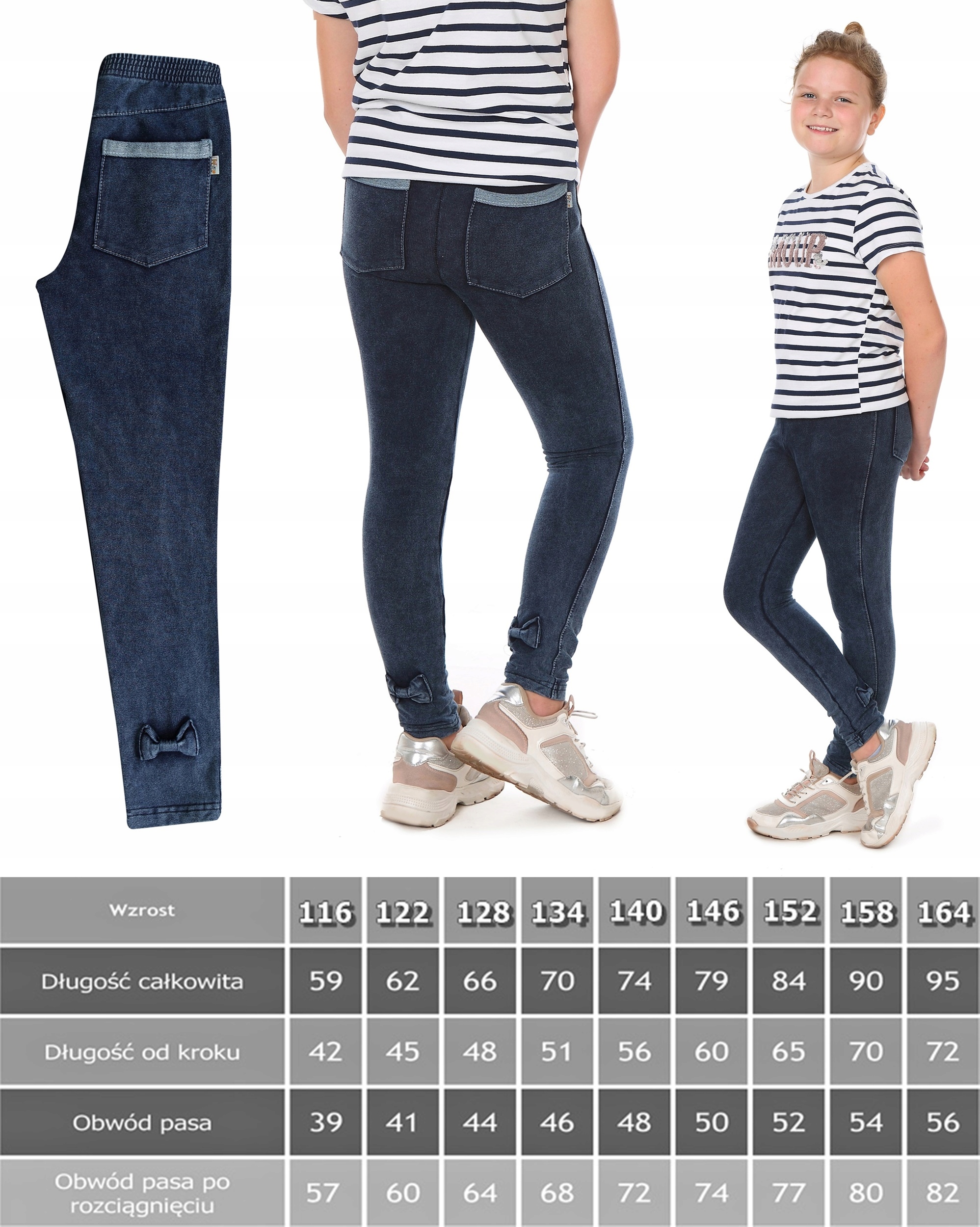 JEGGINSY Spodnie dziewczęce JEANS 146 cm Prod.PL * Kolor niebieski