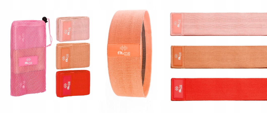 ZESTAW 3 GUMY OPOROWE MATERIAŁOWE TAŚMY DO ĆWICZEŃ Kolor dominujący wielokolorowy