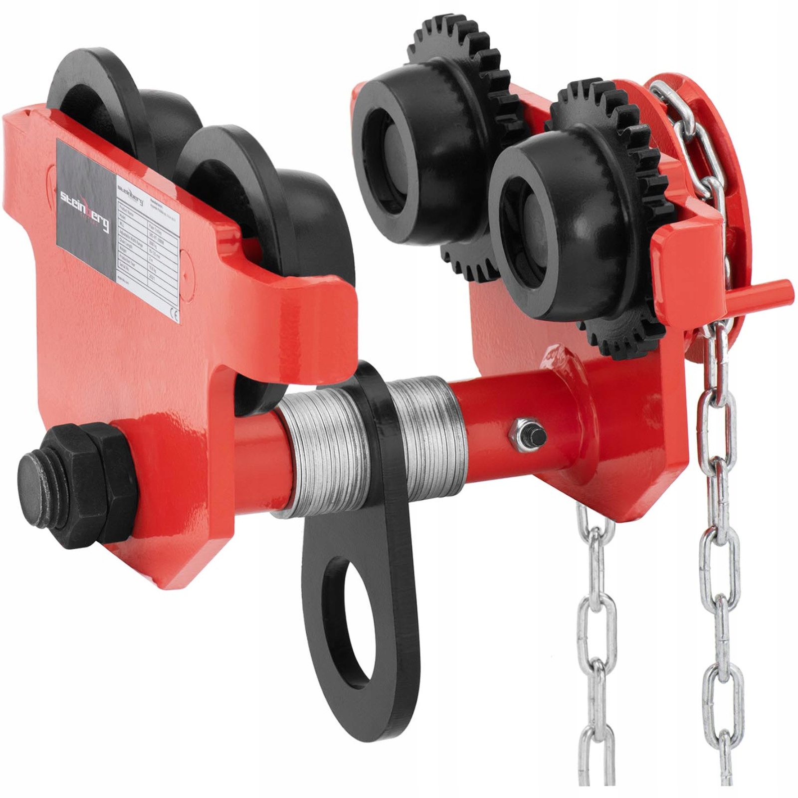 Wózek suwnicowy belkowy ręczny podwieszany z łańcuchem 90-125 mm 2000 kg Marka Steinberg