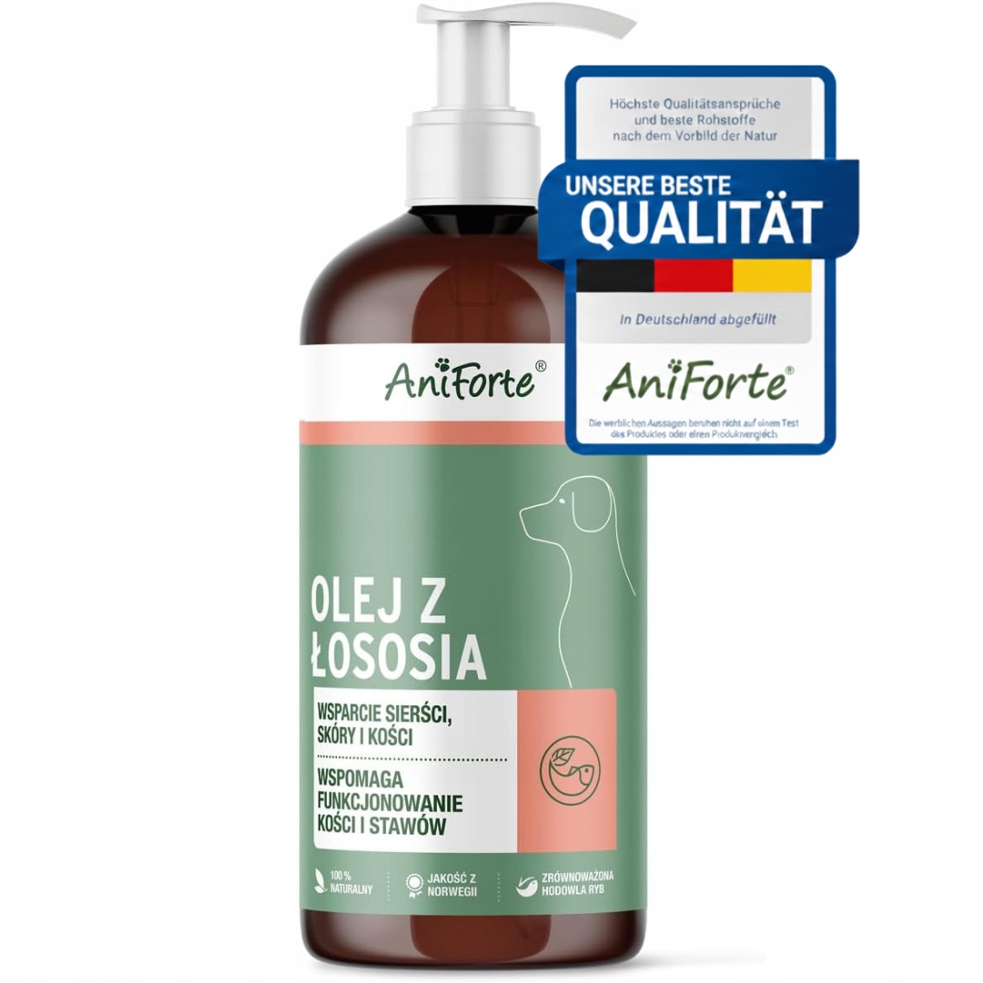 AniForte Lososový olej pro psy 1l – Omega 3 a 6, kůže a srst