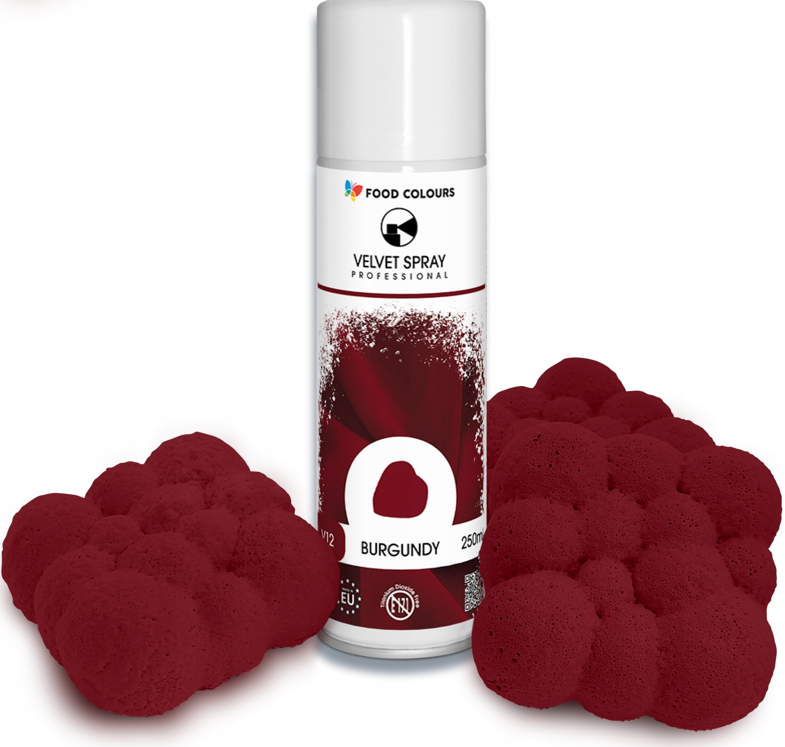 Levně Potravinářský Semiš Ve Spreji Vínový 250 ml dortu, monoporce Food Colours