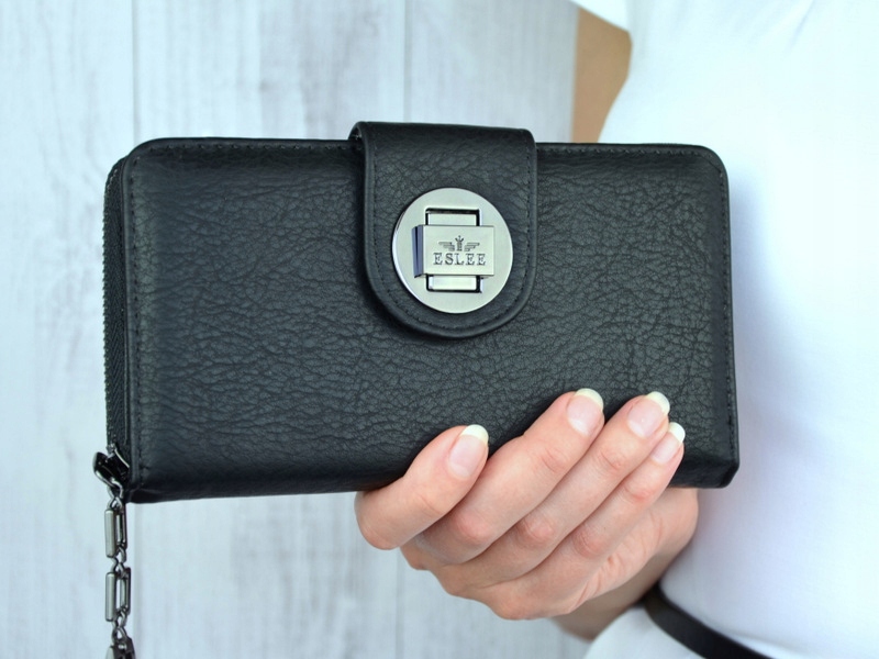 PORTFEL DAMSKI DUŻY PODWÓJNY PORTMONETKA ZAMEK Marka inna