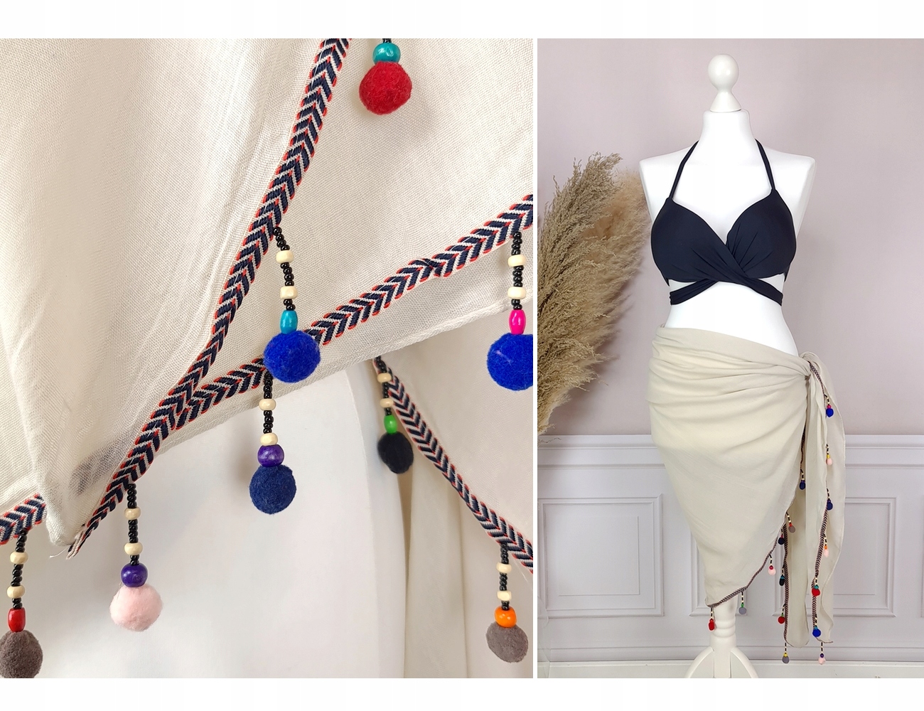 Duża CHUSTA szal apaszka FRĘDZLE BOHO KOLORY OMBRE Kolor wielokolorowy