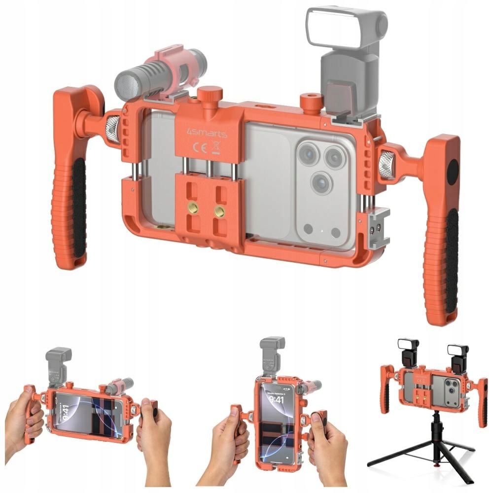 Zestaw 4smarts do vlogowania smartfonem Klatka operatorska Statyw z pilotem