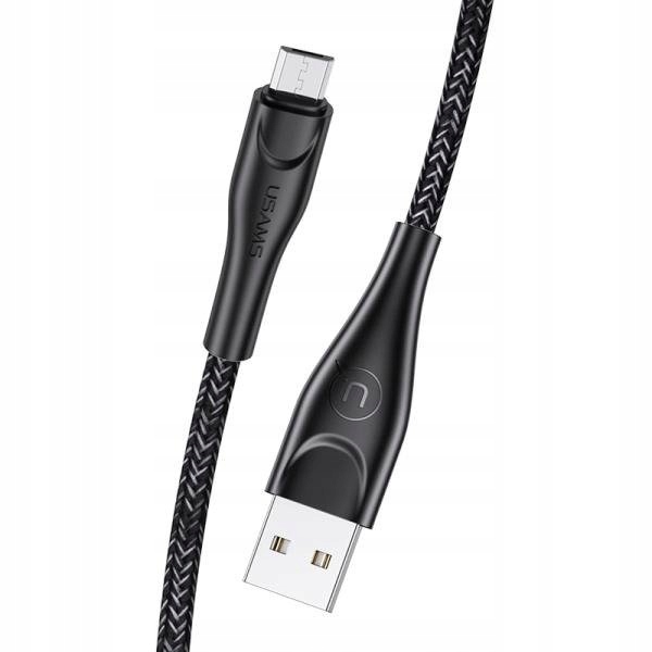 

Usams - Kabel pleciony microUSB 3m czarny