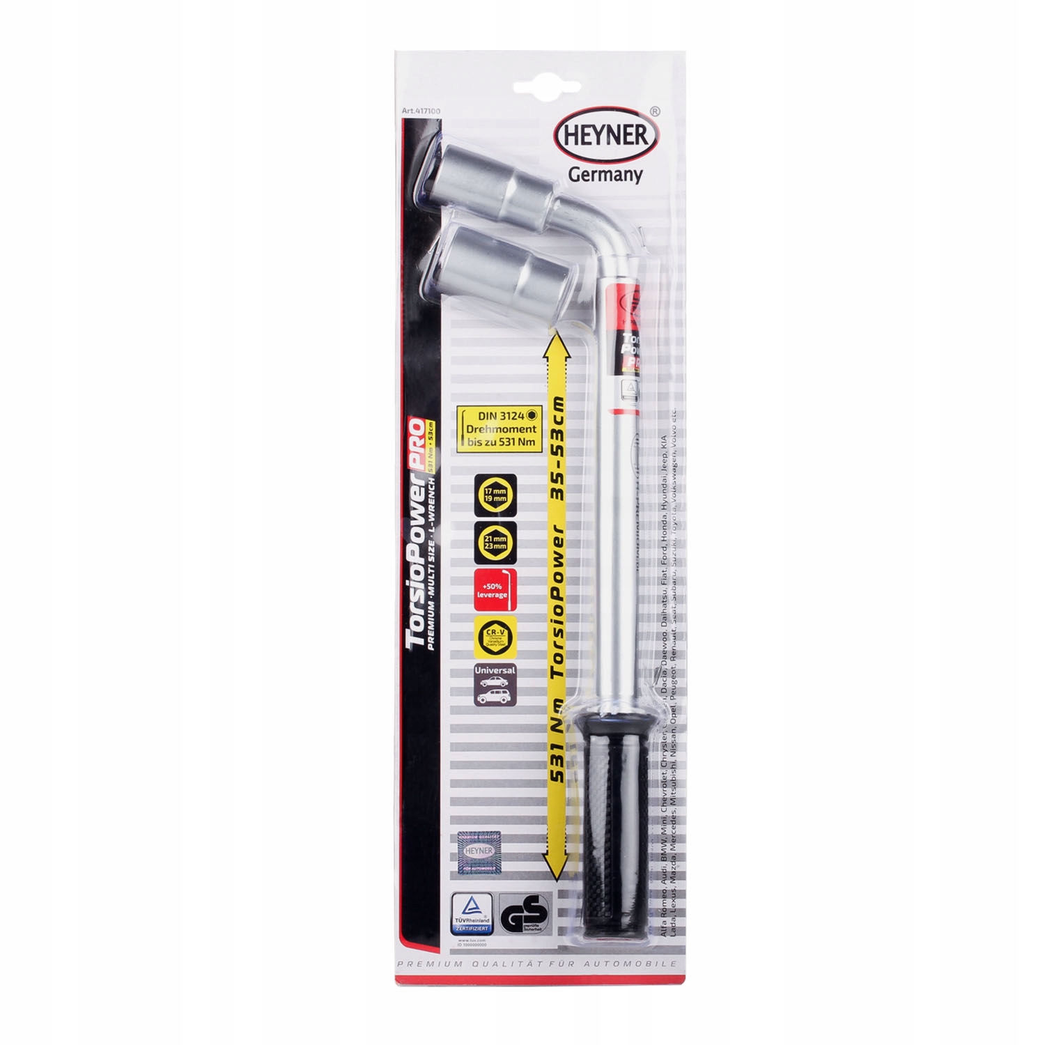 Heyner Klucz do kół 17/19/21/23 mm 417100