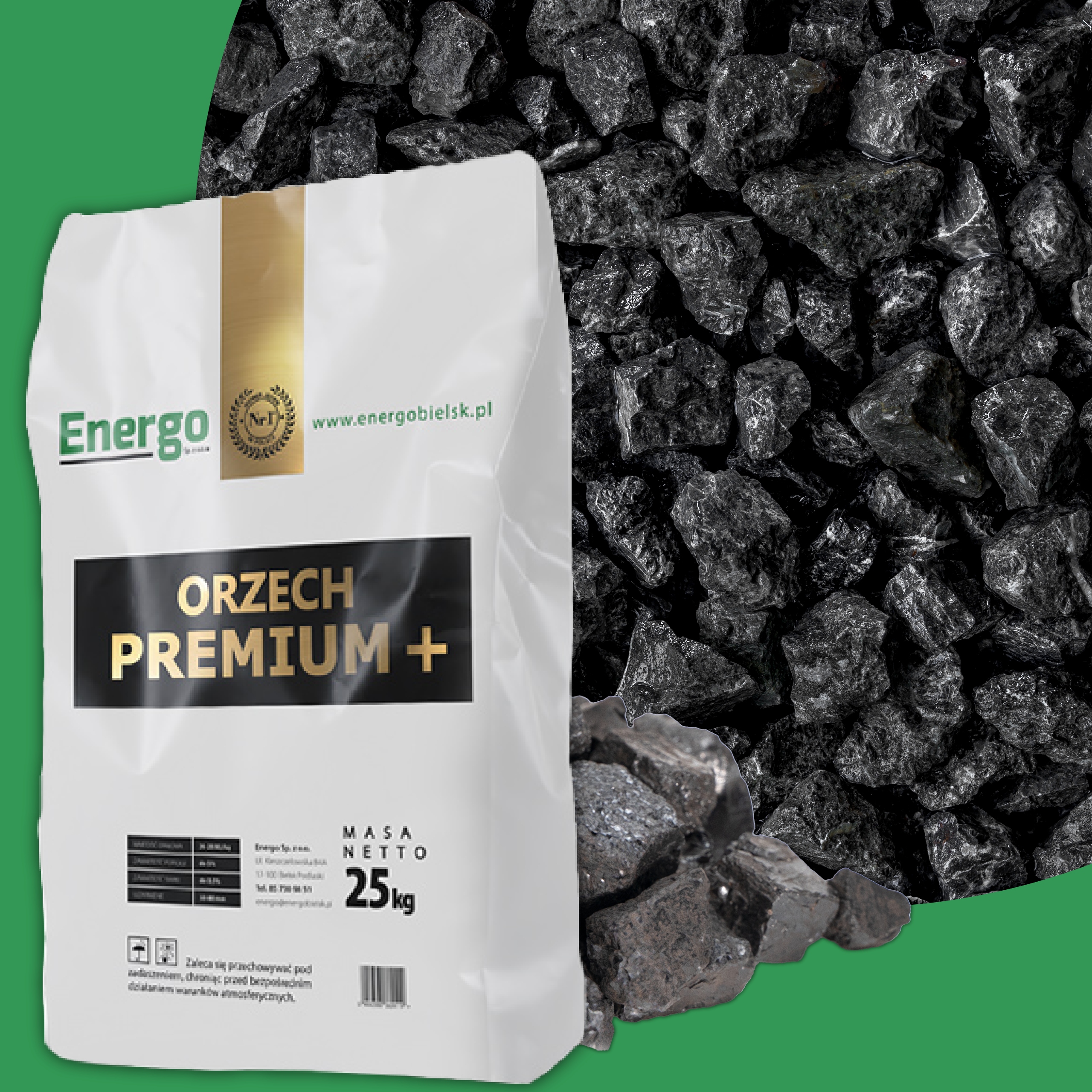 Węgiel ORZECH PREMIUM PLUS Energo WYSOKA wartość opałowa 1 TONA Typ produktu węgiel