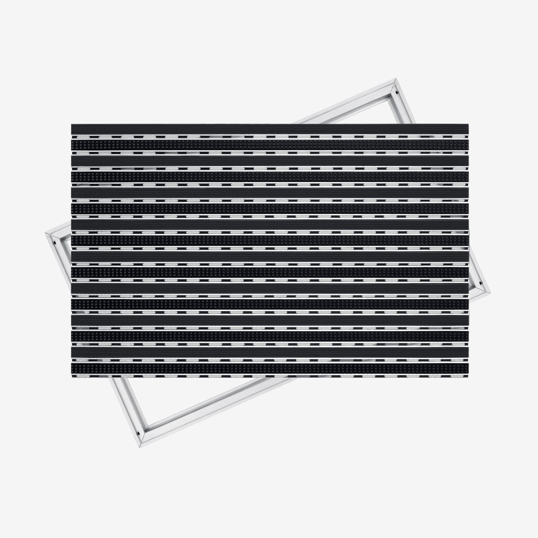 Polentex Aluminiowa Wycieraczka Szczotka Guma Czarna: 100x50, 12mm Rama
