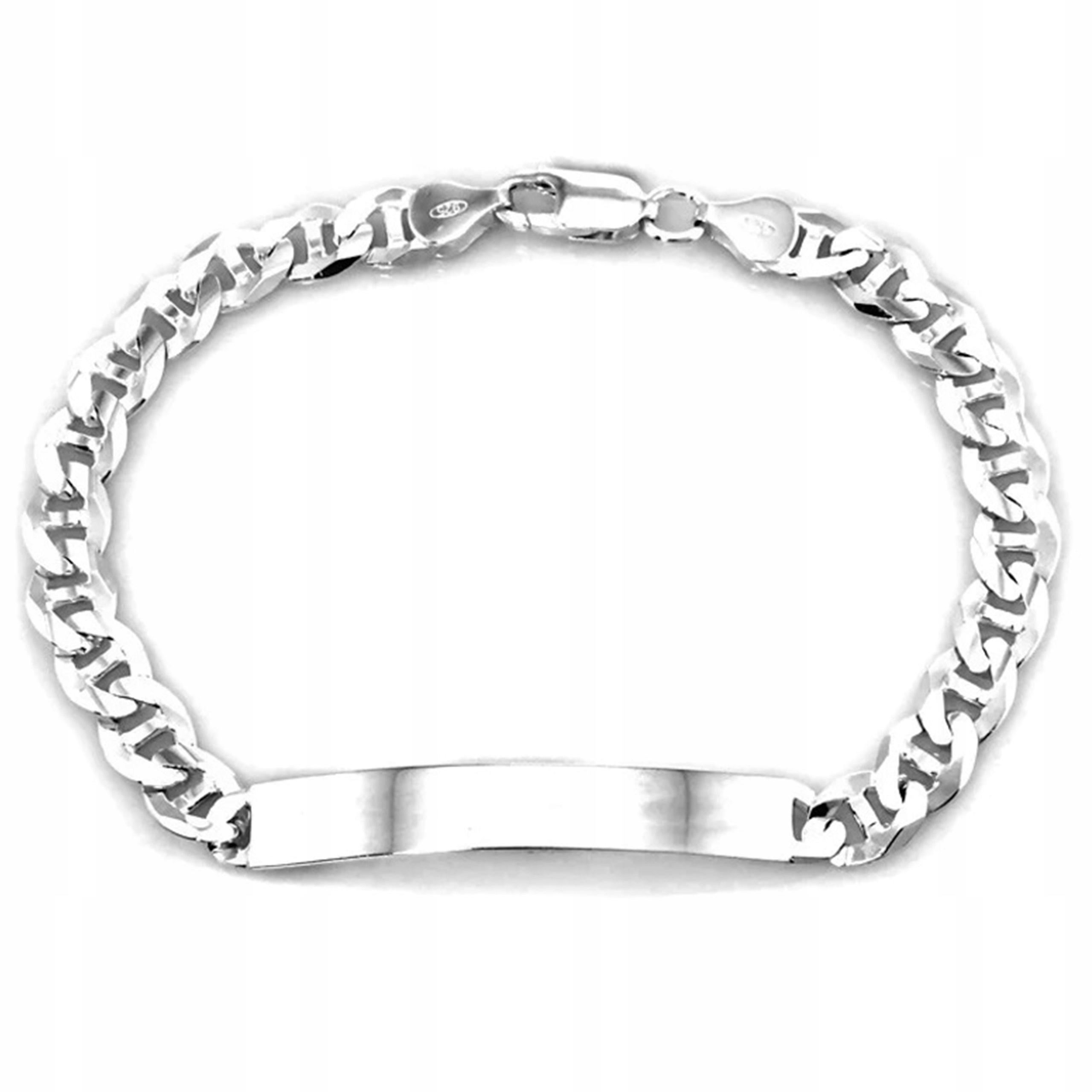 Stříbrný náramek 925 pro muže, masivní marina gucci s plechem, módní dárek