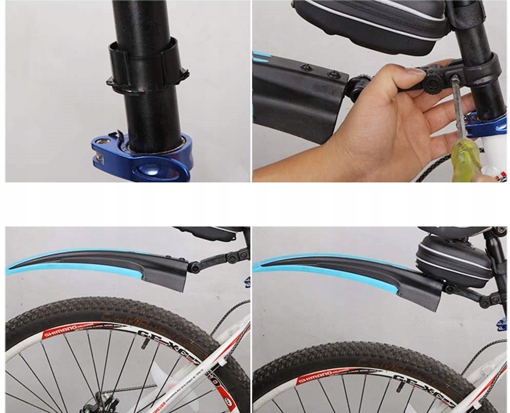 BŁOTNIKI ROWEROWE ROWER ZESTAW KOMPLET PRZÓD TYŁ 2 SZT MTB 24-26 CZARNY Model CZARNY