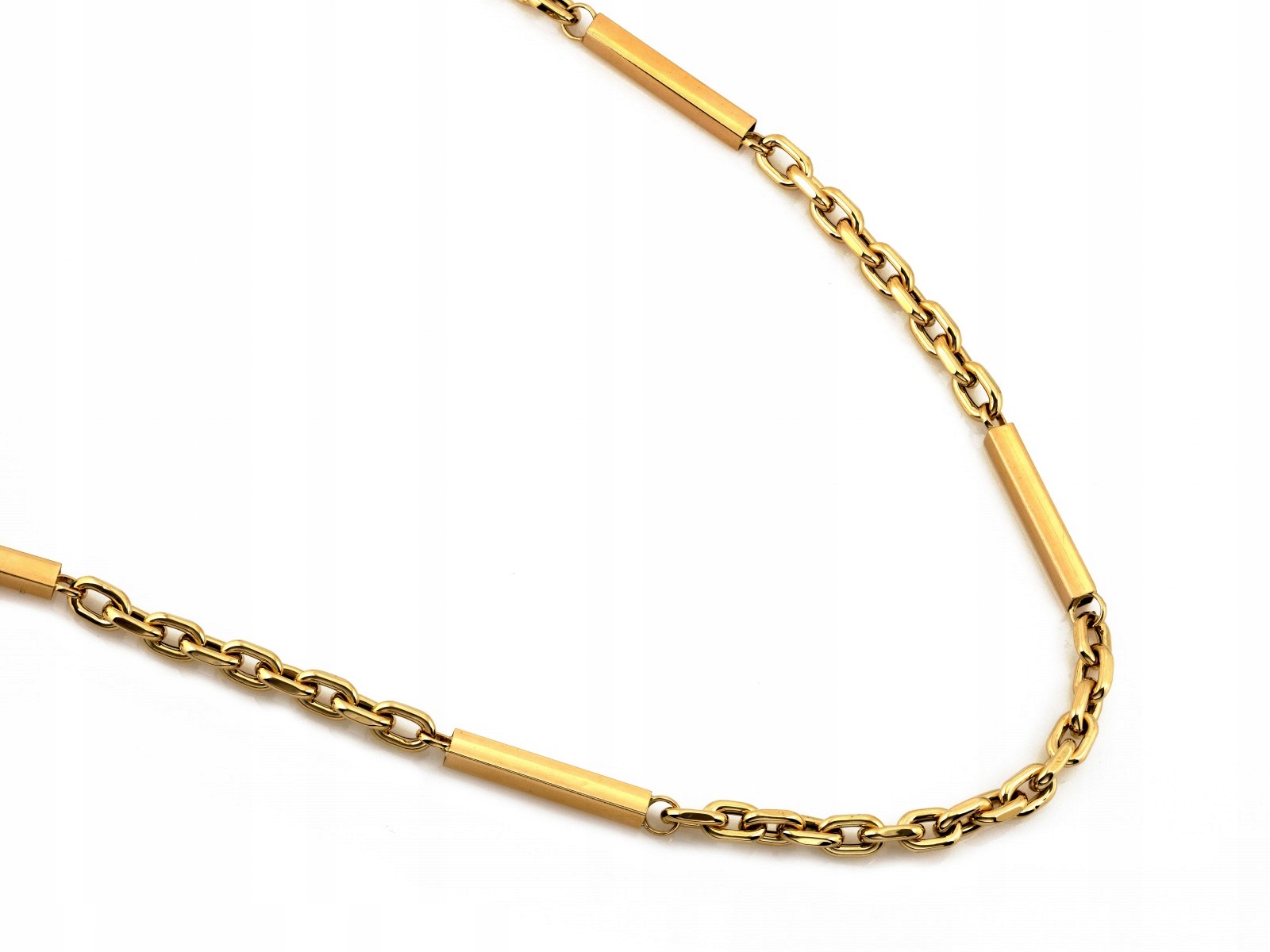 Zlatý náhrdelník velmi hrubý 585 ankr s pevnými vložkami r44 bez kamenů 14k