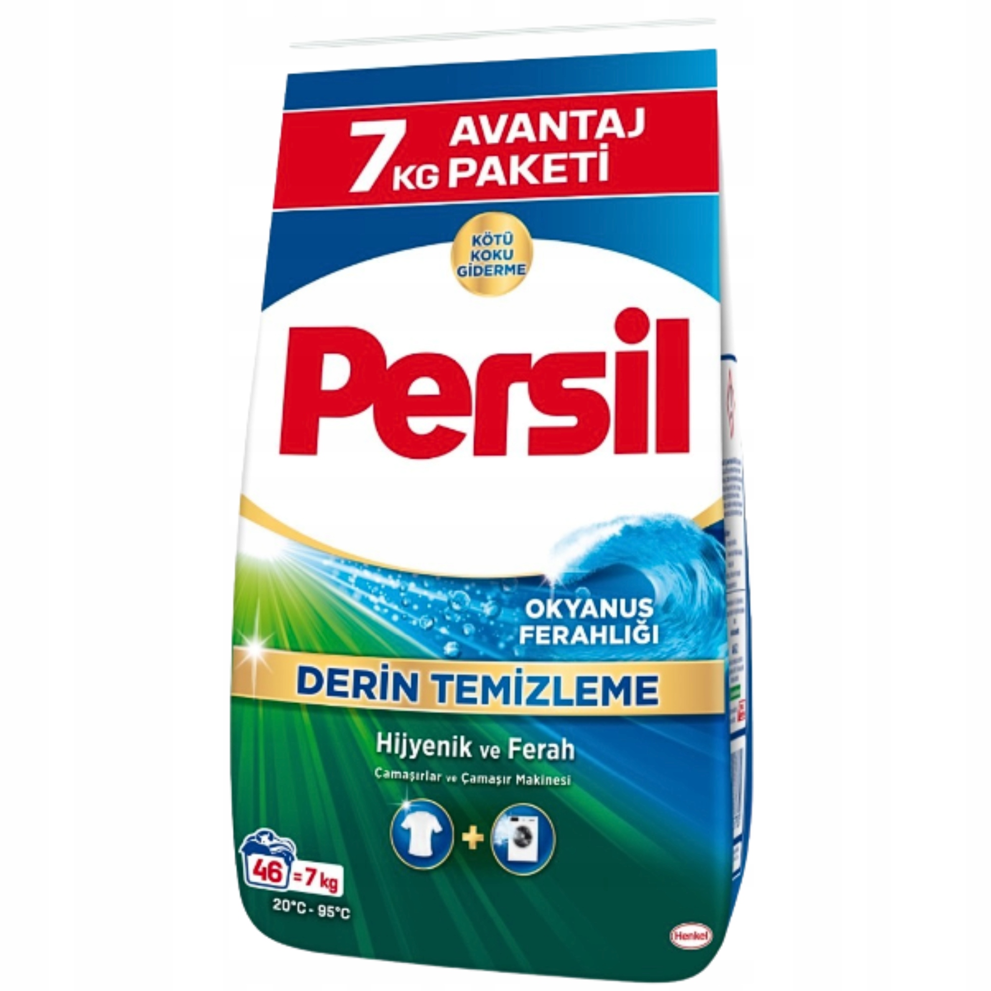 Levně Persil Prášek na praní tkanin oblečení Univerzální Oceán Výkonný 7 kg