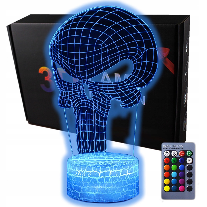 

Lampka 3D nocna led usb pilot Czaszka Punisher