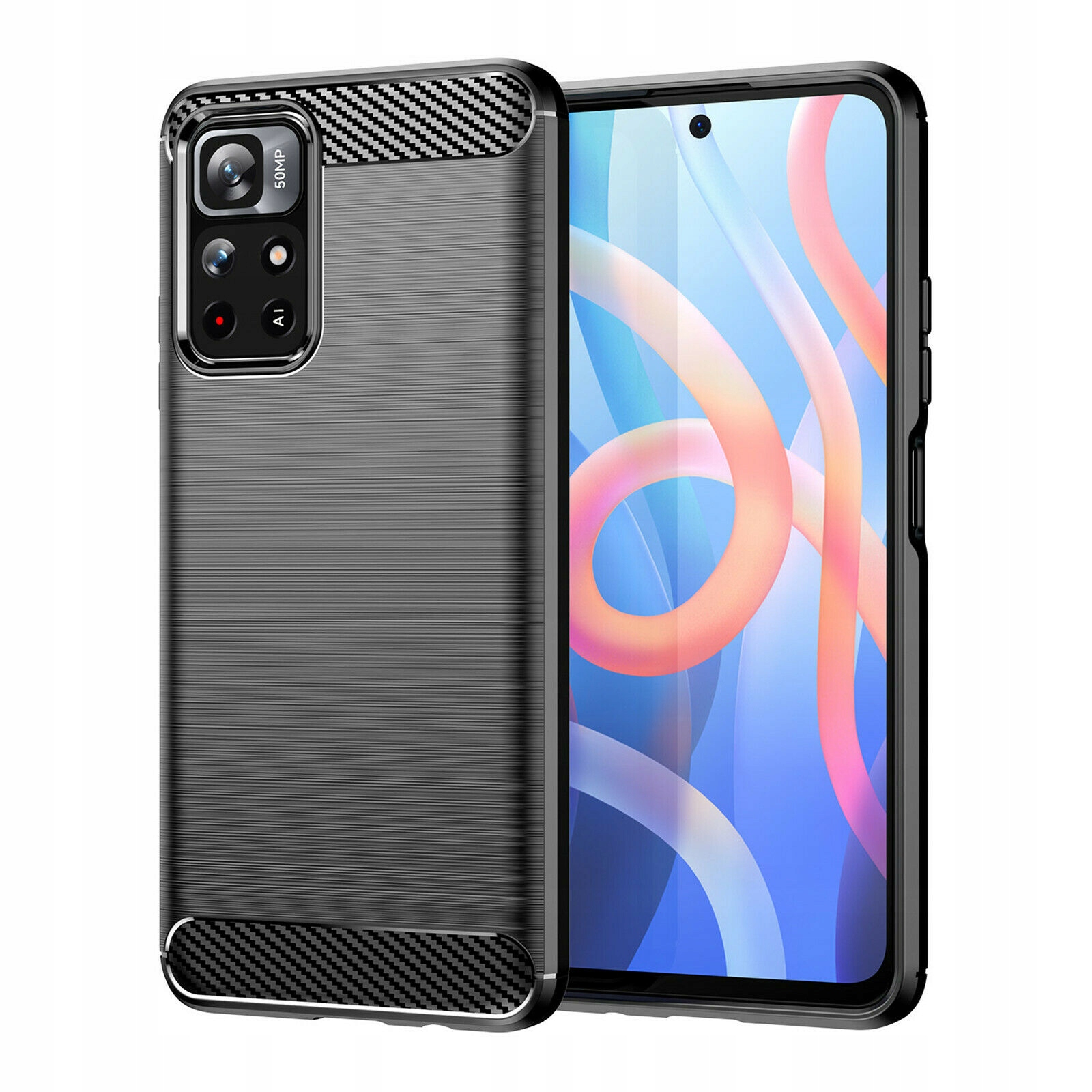 

Etui Karbon +szkło do Xiaomi Poco M4 Pro 5G