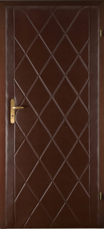 TAPICERKA DRZWIOWA OBICIE 80/90cm ROMBY - ORZECH + ZESTAW MONTAŻOWY